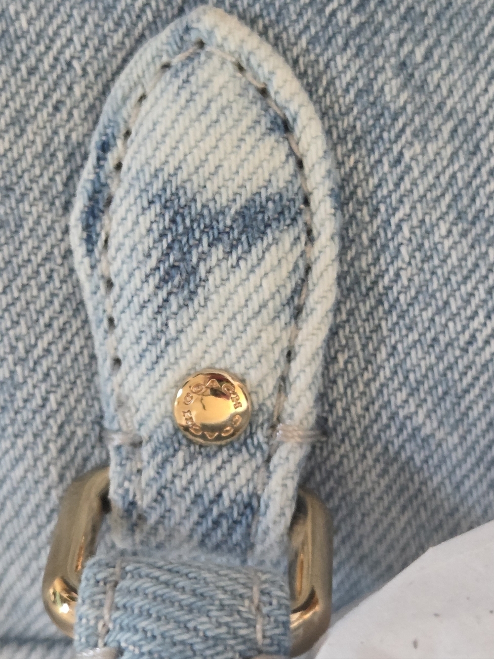 NWT COACH Mini Rowan In LOVED DENIM With CHARMS, In Orig Packaging 🩷🔑 - Picture 5 of 16
